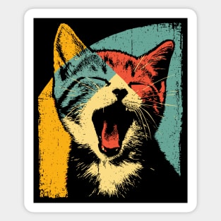 Cute Roaring Kitten in Pop Art Colors Sticker